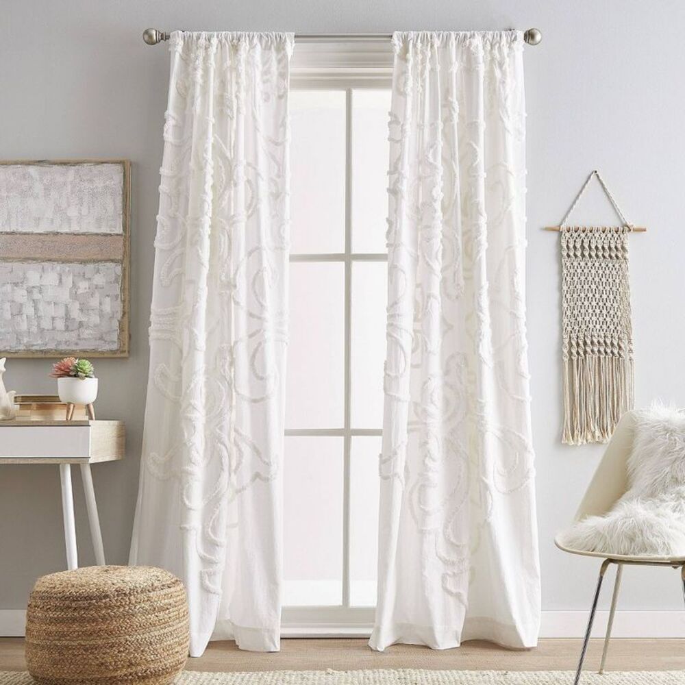 Peri Home - 108"x50" Peri Home 2pk 108" Gates Tufted Chenille White